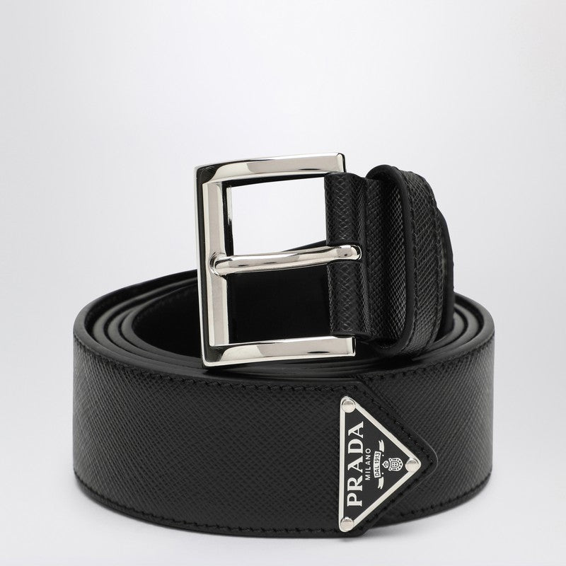 Prada Black Saffiano Leather Belt Men