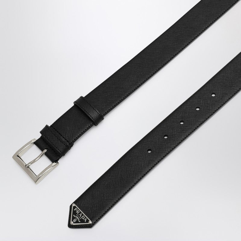 Prada Black Saffiano Leather Belt Men