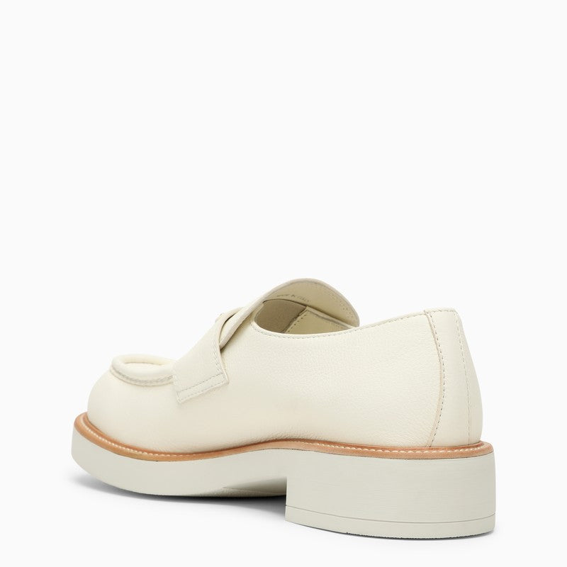 Prada Ivory Leather Loafer Men