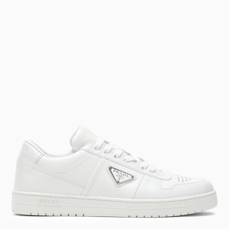 Prada White Leather Downtown Sneakers Men