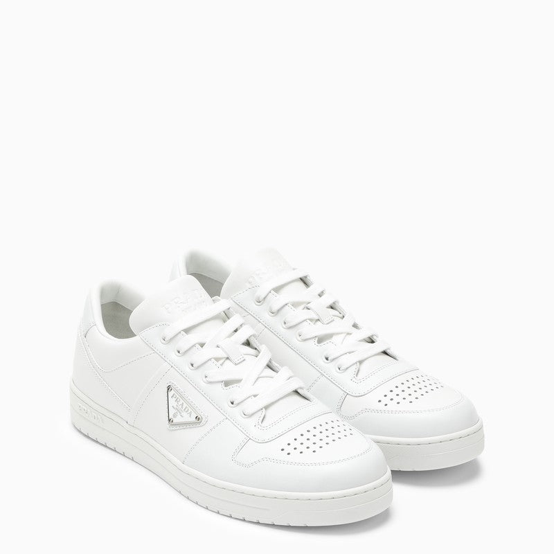 Prada White Leather Downtown Sneakers Men