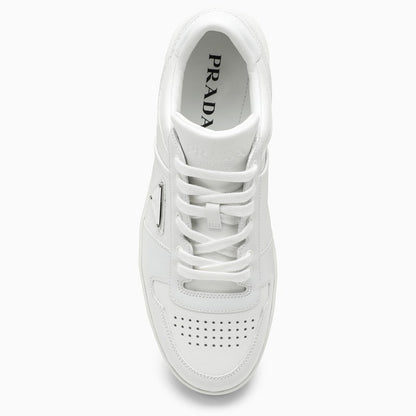 Prada White Leather Downtown Sneakers Men