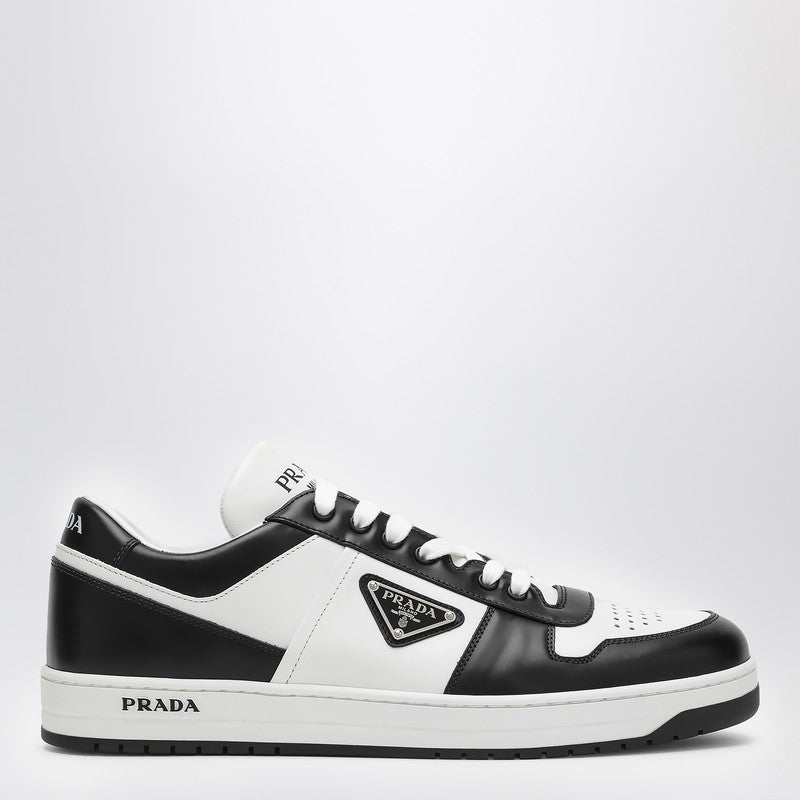 Prada Whitte/Black Leather Trainer Downtown Men