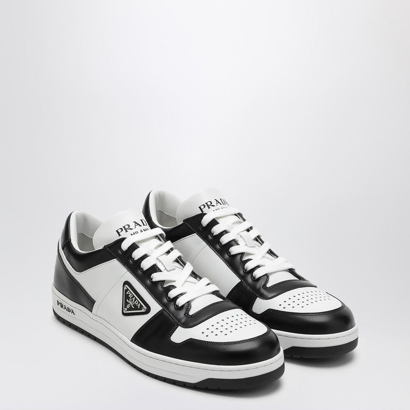 Prada Whitte/Black Leather Trainer Downtown Men