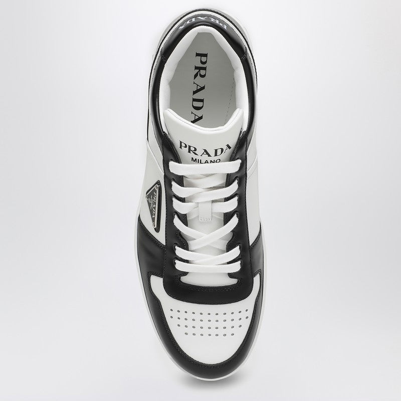 Prada Whitte/Black Leather Trainer Downtown Men