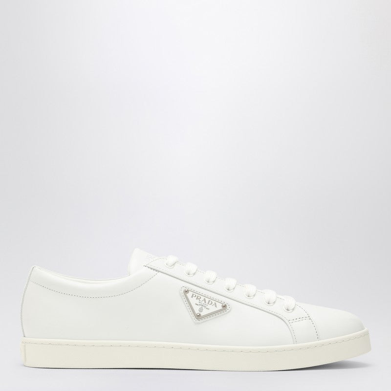 Prada White Sneaker With Triangle Logo Men