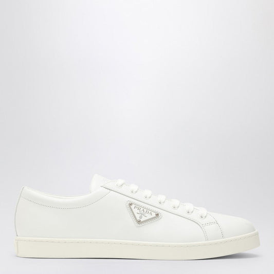 Prada White Sneaker With Triangle Logo Men