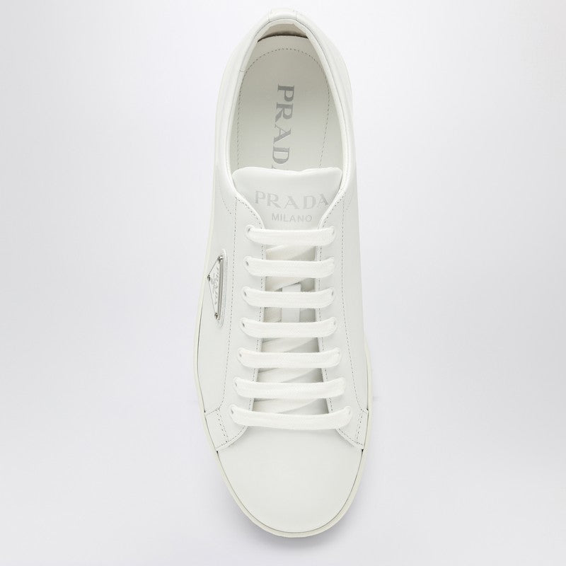 Prada White Sneaker With Triangle Logo Men