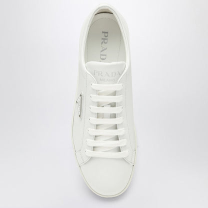 Prada White Sneaker With Triangle Logo Men