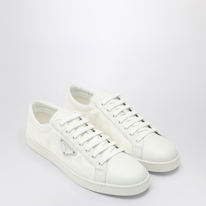 Prada White Leather And Re-Nylon Sneaker Men