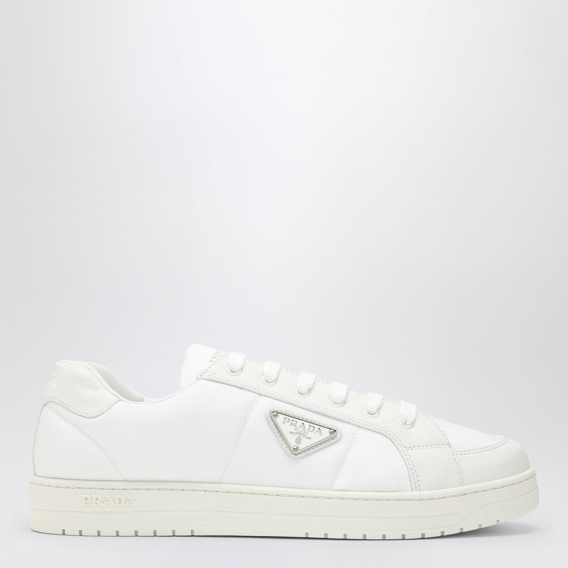 Prada White Nappa Leather And Re-Nylon Sneaker Men