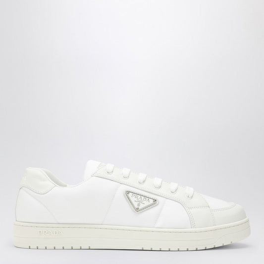 Prada White Nappa Leather And Re-Nylon Sneaker Men