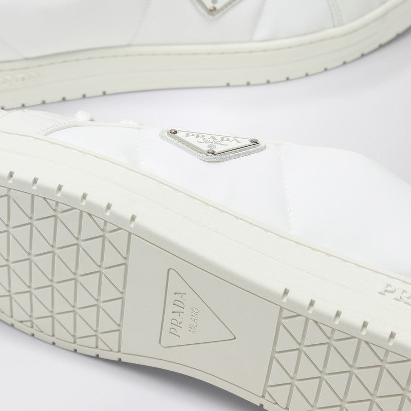 Prada White Nappa Leather And Re-Nylon Sneaker Men