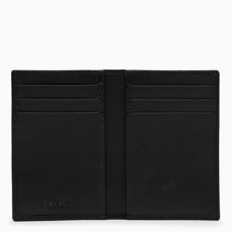 Prada Black Vertical Wallet In Saffiano Men