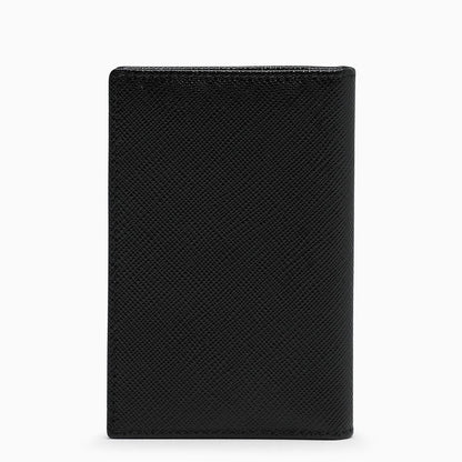 Prada Black Vertical Wallet In Saffiano Men