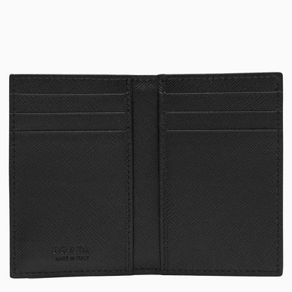 Prada Black Leather Credit Card Holder Men