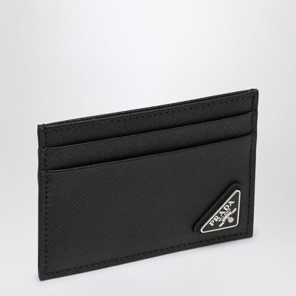 Prada Black Saffiano Card Holder With Logo Men