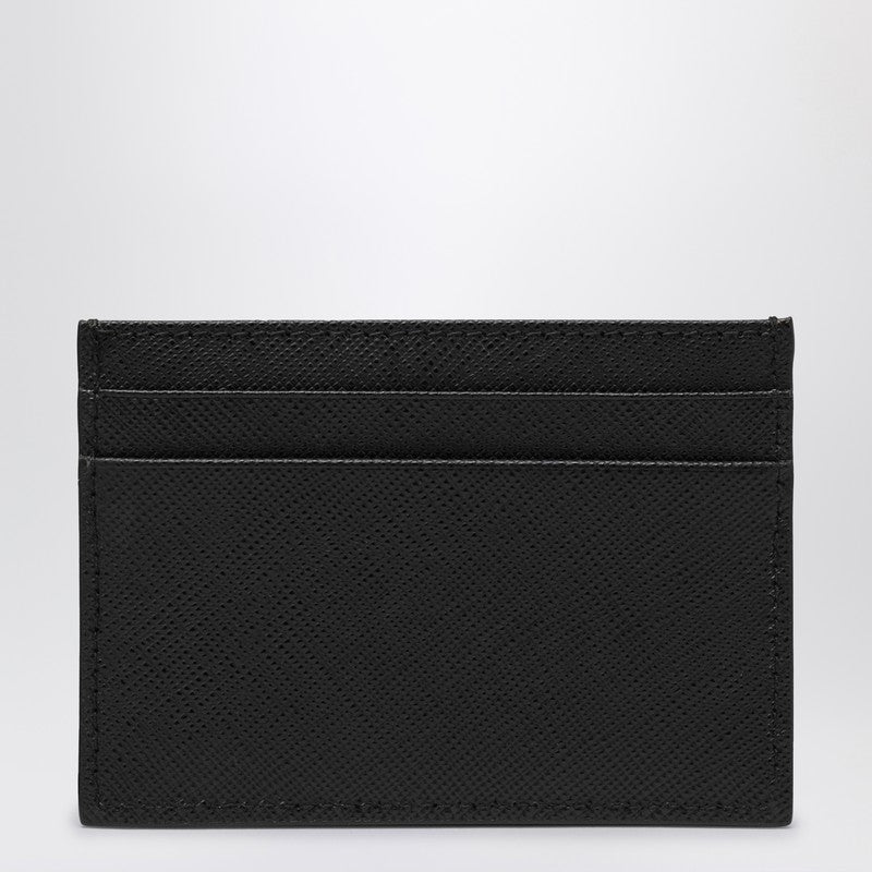 Prada Black Saffiano Card Holder With Logo Men