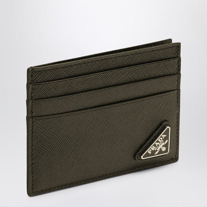 Prada Black Saffiano Leather Credit Card Holder Men