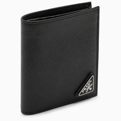 Prada Black Saffiano Wallet With Plaque Men