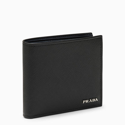 Prada Black/Blue Saffiano Wallet With Logo Men