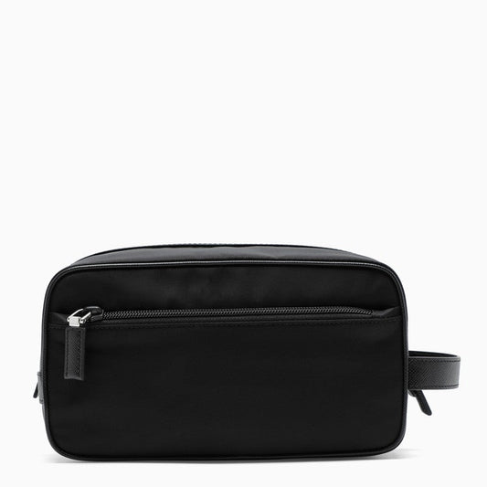 Prada Black Re-Nylon And Leather Pouch Men