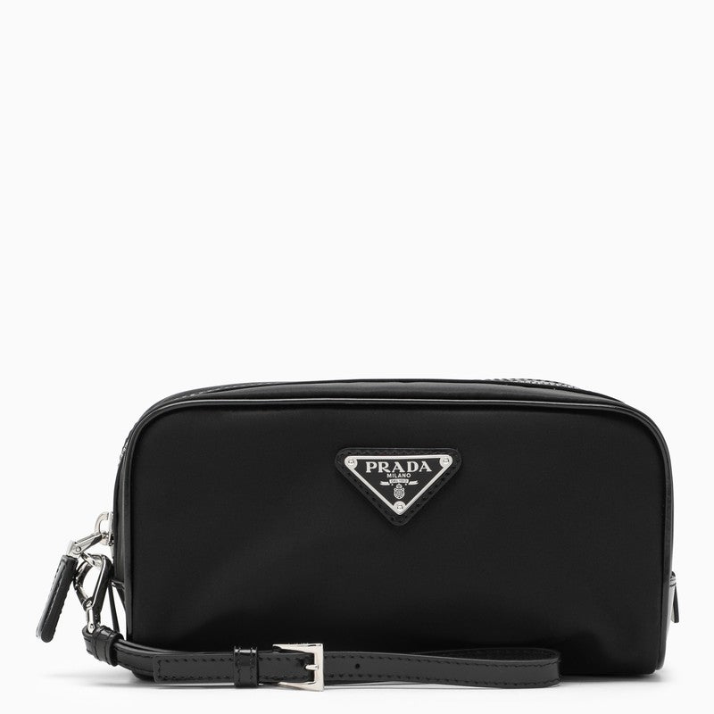 Prada Black Re-Nylon And Brushed Leather Carrier Men