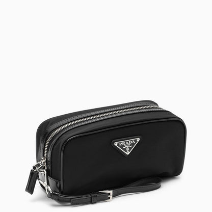 Prada Black Re-Nylon And Brushed Leather Carrier Men