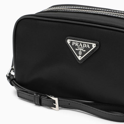 Prada Black Re-Nylon And Brushed Leather Carrier Men