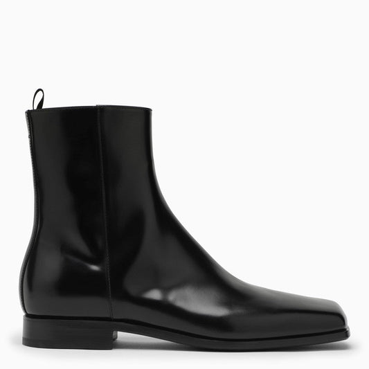 Prada Black Leather Boot Men