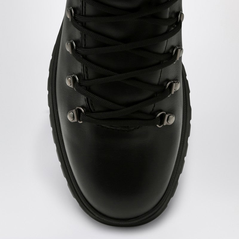 Prada Black Leather Lace-Up Boot Men