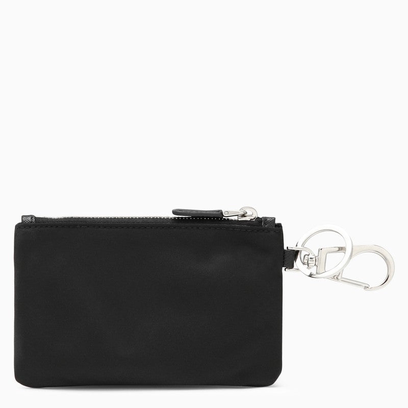 Prada Black Re-Nylon Key Case Pouch Men