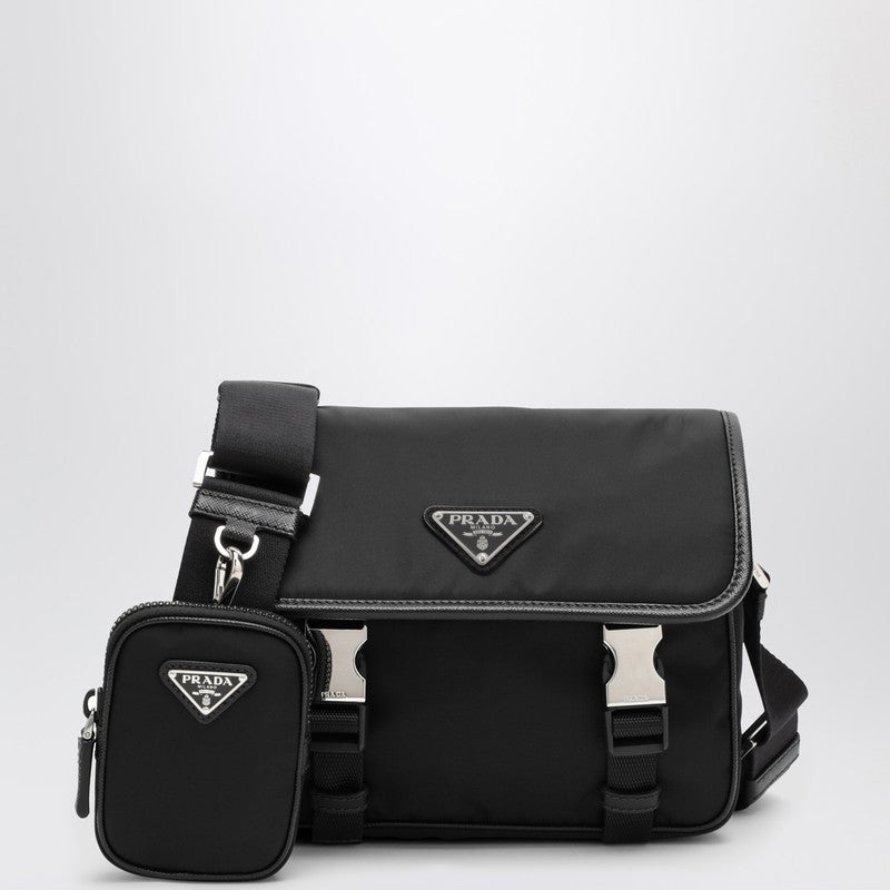 Prada Black Re-Nylon Messenger Bag Men