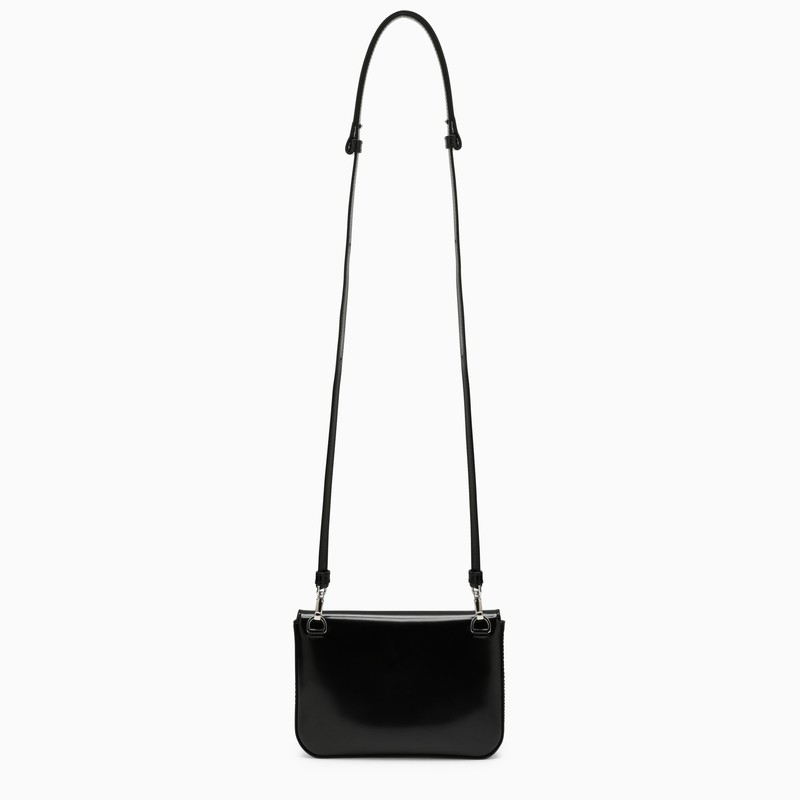 Prada Black Brushed Leather Shoulder Bag Men