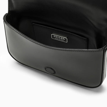 Prada Black Brushed Leather Shoulder Bag Men