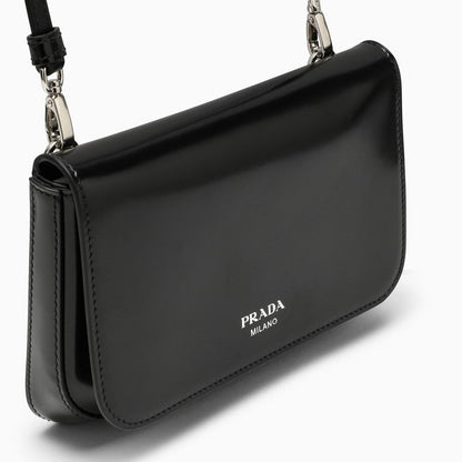 Prada Black Brushed Leather Shoulder Bag Men