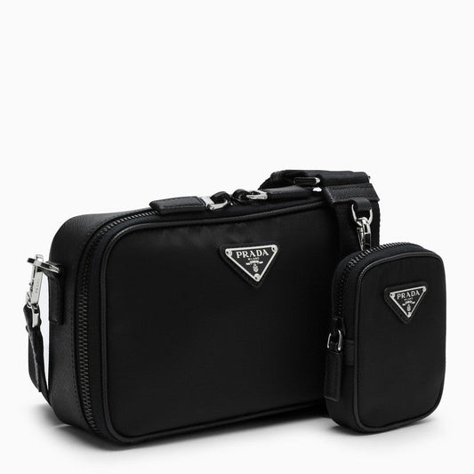 Prada Black Brique Bag In Re-Nylon And Saffiano Leather Men