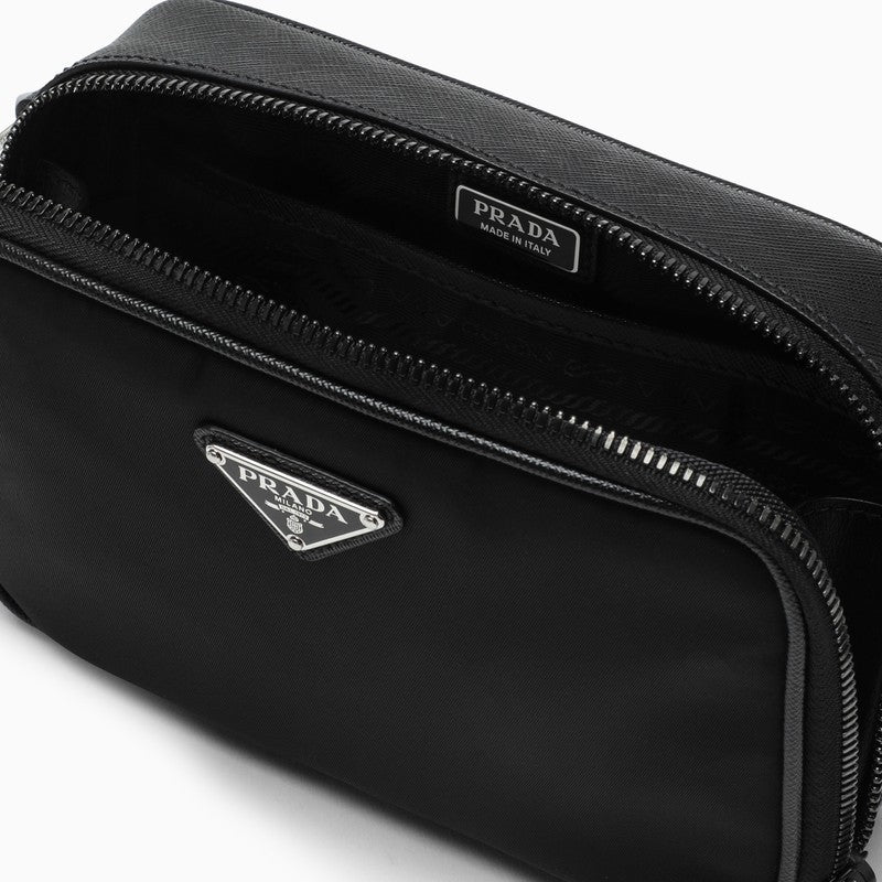 Prada Black Brique Bag In Re-Nylon And Saffiano Leather Men