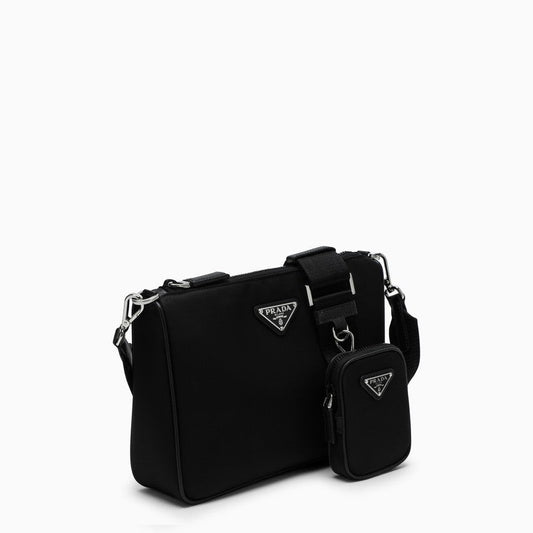 Prada Black Cross-Body Bag In Re-Nylon And Saffiano Leather Men