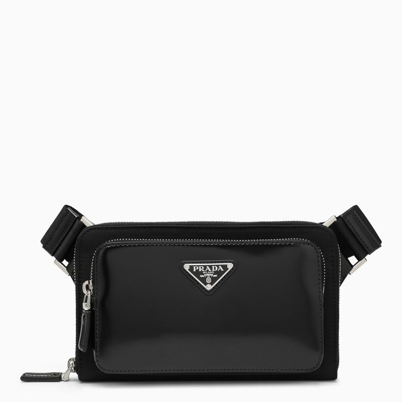 Prada Black Leather Shoulder Bag Men