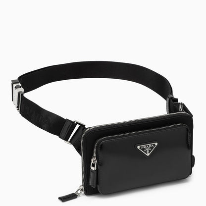 Prada Black Leather Shoulder Bag Men