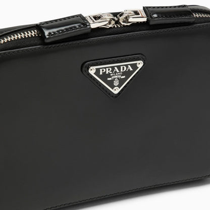 Prada Prada Brique Bag In Black Brushed Leather Men