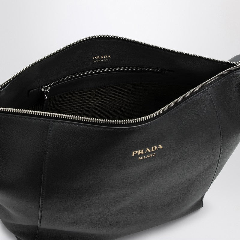 Prada Black Leather Shoulder Bag Men