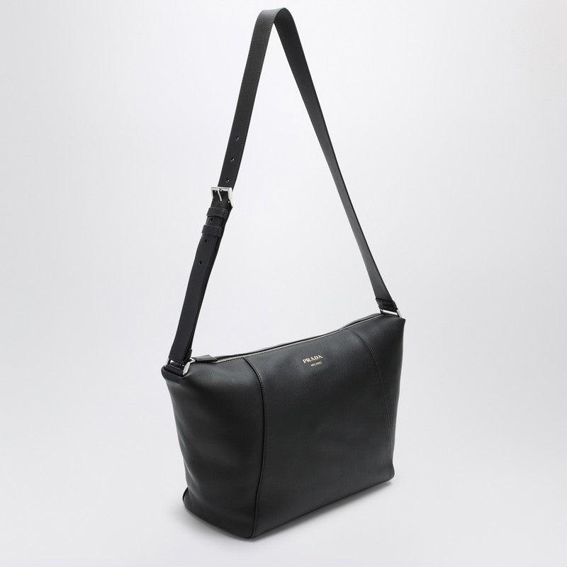 Prada Black Leather Shoulder Bag Men