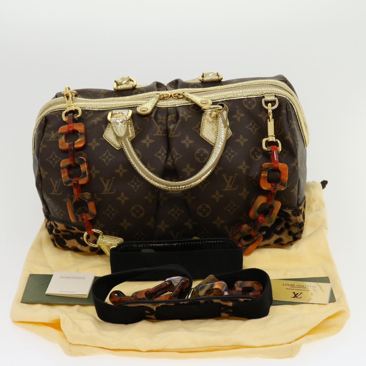 LOUIS VUITTON Monogram Leopard Steven Shoulder Bag M95281 LV  30069A