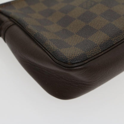 LOUIS VUITTON Damier Ebene Trousse Makeup Hand Pouch N51982 LV Auth 30445