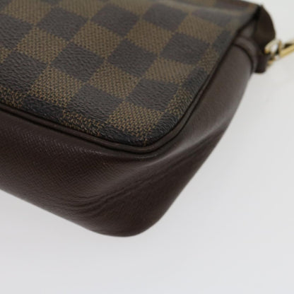 LOUIS VUITTON Damier Ebene Trousse Makeup Hand Pouch N51982 LV Auth 30445