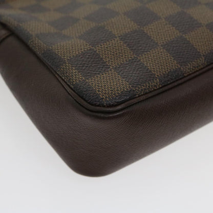 LOUIS VUITTON Damier Ebene Trousse Makeup Hand Pouch N51982 LV Auth 30445