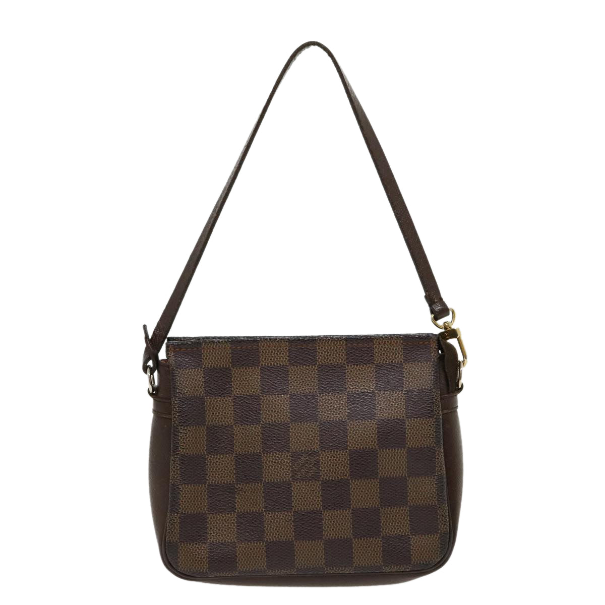 LOUIS VUITTON Damier Ebene Trousse Makeup Hand Pouch N51982 LV Auth 30445