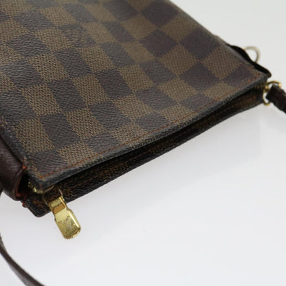 LOUIS VUITTON Damier Ebene Trousse Makeup Hand Pouch N51982 LV Auth 30445